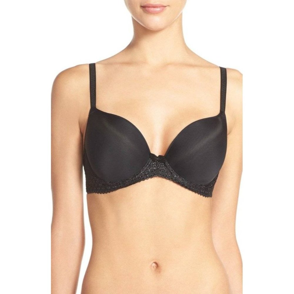 WACOAL Contour Underwire T-Shirt Bra Black #853317 32C NEW